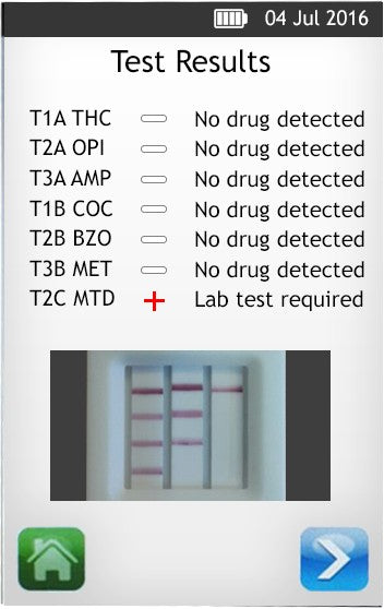 DrugSense OraScan Drug Analyser print results